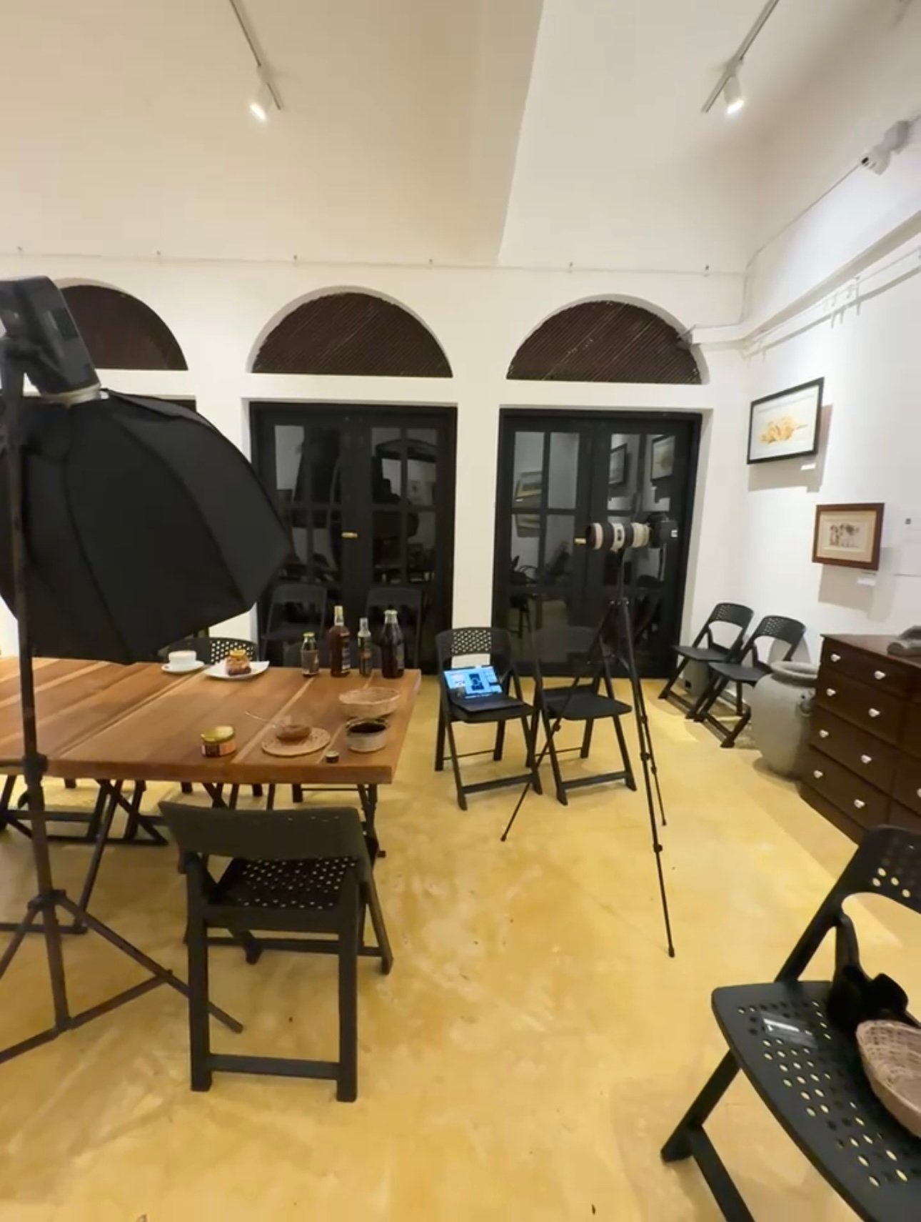 Studio product shoot in heritage gallery